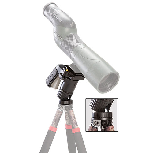 Der BOG PCA Professional Camera Adapter bietet einen Pistolengriff für eine Handhabung mit nur einer Hand, eine schnelle Montage und eine sichere Verriegelung.