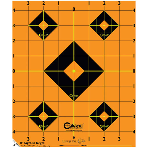 Mit den Caldwell Orange Peel Targets siehst du Treffer sofort dank der dual-color flake-off Technologie. Einfaches Zielen durch den orangefarbenen Hintergrund!