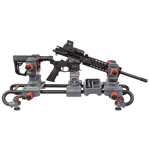 Der Tipton® Ultra Gun Vise bietet ein modulares Design für jede Waffe, anpassbare Klemmen für sicheren Halt und bewegliche Ablagen für einfache Handhabung.