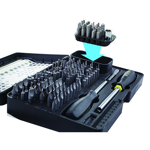 Das Wheeler Professional Gunsmithing Screwdriver Add-On Set bietet 21 hochwertige Bits, darunter Hex und Torx, ideal für präzise Arbeiten an deinen Waffen.