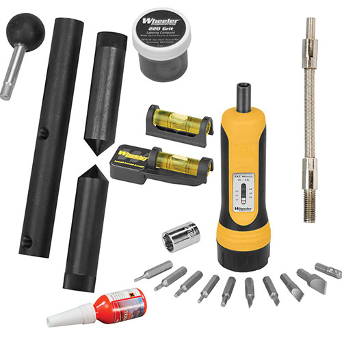 Mit dem Wheeler® 1" Scope Mounting Kit kannst du dein Zielfernrohr präzise ausrichten, befestigen und nivellieren – einfach mit Alignment Bars und dem F.A.T. Wrench®.