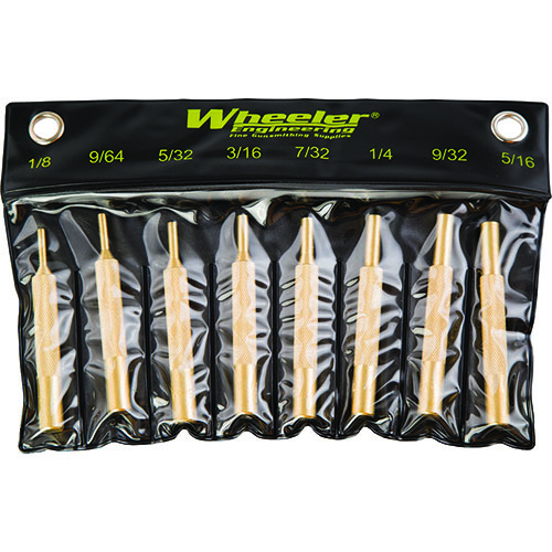 Das Wheeler Brass Punch Set enthält 8 verschiedene Größen (1/8" bis 5/16"), ideal für präzises Arbeiten an deinen Waffen und sorgt für eine schonende Handhabung.