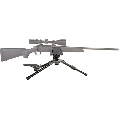 Mit dem Caldwell Precision Turret Shooting Rest hast du volle Bewegungsfreiheit und sicheren Halt für dein Gewehr, perfekt für präzises Schießen ohne ständiges Nachjustieren.