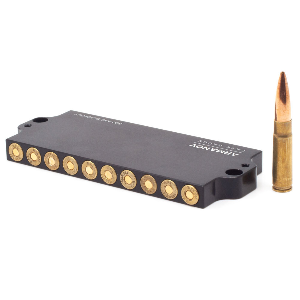 Der ARMANOV Case Gauge für .300 AAC Blackout bietet präzise Messungen, ist stapelbar und spart Zeit beim Testen deiner Munition – für zuverlässige Ergebnisse!