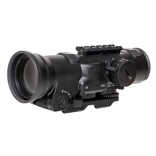 Der ELCAN 1.5-6x42mm bietet kristallklare Optik, variable Vergrößerung, Nachtsichtkompatibilität und sofortige Anpassung für präzises Zielen in jeder Situation.