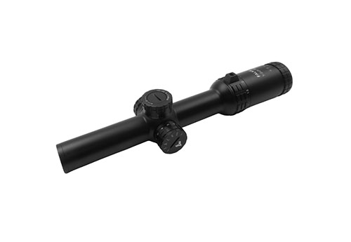 Erlebe präzise Schüsse mit dem FALKE 1-6x24 HD: robust, wetterfest, mit 0.15 MRAD Turrets und einem praktischen Vergrößerungshebel für schnelle Anpassungen.