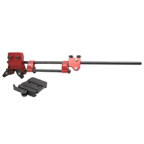 Nutze deinen MagnetoSpeed® V3 Chronograph mit dem CNC-gefertigten Off Barrel Mount und Arca Swiss Clamp für maximale Flexibilität und Stabilität beim Schießen.