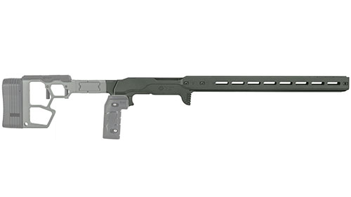 Das MDT ACC Premier GEN2 Chassis bietet eine stabile Plattform mit einem kompakten 15" Forend, ARCA-Schiene für Zubehör und einfacher Installation ohne Gunsmith.