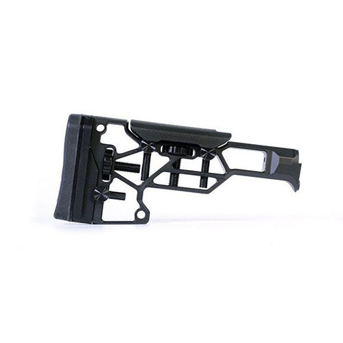 Der MDT Skeleton Rifle Stock V5 Standard bietet werkzeuglose Anpassungen für optimalen Komfort und Leistung, passend für TAC21, LSS-XL und HS3 Chassises.