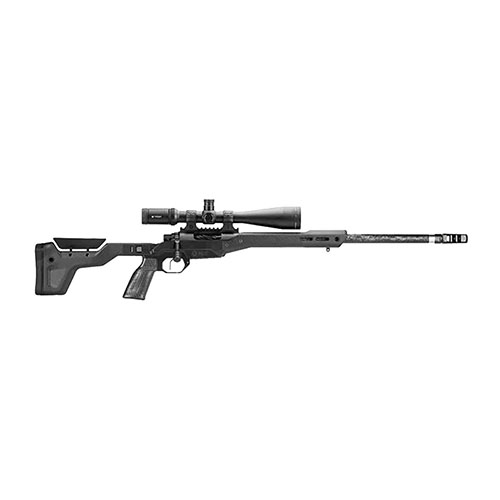 Das MDT HNT-26 Chassis für Tikka T3 ist extrem leicht (ab 26oz) und bietet eine Magnesiumbasis, Carbonfaser-Vorderteil, -Griff und -Schulterstütze.