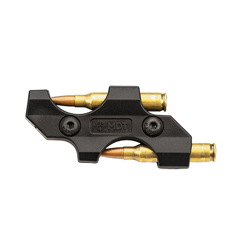 Mit dem MDT M-LOK Spare Round Holder kannst du 2 zusätzliche Patronen an der Seite deines Gewehrs sicher verstauen – ideal für schnelle Nachladeaktionen!