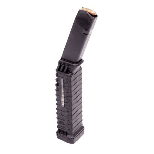Erhöhe deine Glock 17 mit dem Schmeisser S50 G17 MLE um 33 Schuss auf insgesamt 50! Kompakt, robust und ohne Gunsmithing montierbar.