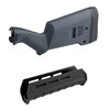 Der SGA ist ein anpassbarer Schaft für Remington 870, der dir zahlreiche Anpassungsoptionen bietet, während der M-LOK Forend leicht und vielseitig ist.
