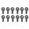 Dome Swivel-Stud 10-32 x 3/8" – 12er Pack