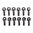 Kuppelförmiger Schwenkbolzen 10-32x1/2" 12er-Pack