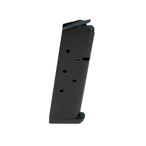 Entdecke das zuverlässige 1911 Government 7rd Magazin aus hitzebehandeltem Edelstahl, das perfekte Futter für alle Munitionstypen bietet und mit verschiedenen Bodenplatten anpassbar ist.