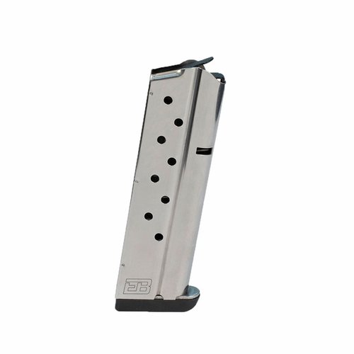 Die Ed Brown 1911 Magazinen bieten eine robuste, nahtlose Edelstahlkonstruktion, 9 Schuss Kapazität und eine zuverlässige Fütterung für deine "andere Kaliber" 1911.