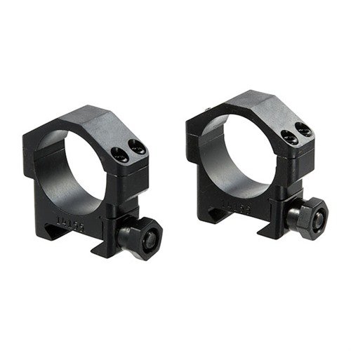 Die MAXIMIZED SCOPE RINGS aus robustem Stahl bieten sicheren Halt für schwere Zielfernrohre, ideal für AR-15, AR-10 und SR-25, mit verschiedenen Höhenoptionen.