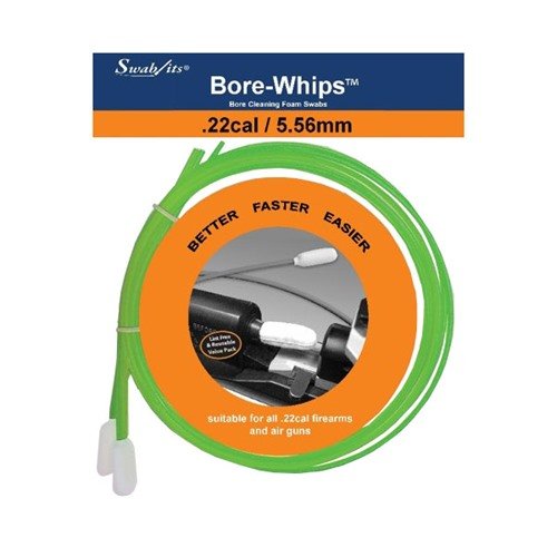 .22cal Bore-whips™ von SWAB-ITS bieten präzise Reinigung, sind waschbar, wiederverwendbar und der Griff dient als Empty Chamber Indicator.
