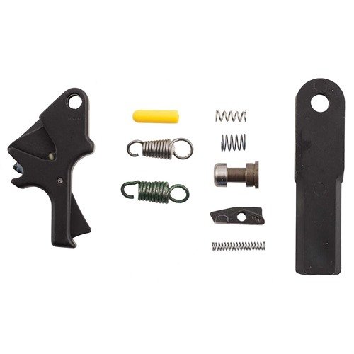 Das Flat-Faced Forward Set Sear & Trigger Kit verbessert den Abzug deiner M&P mit weniger Vor- und Nachweg für ein präziseres Schießen, ähnlich einem 1911.