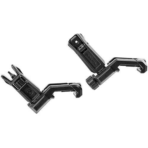 Mit dem MBUS Pro Offset Sight Set erhältst du robuste, verstellbare Eisenvisiere aus Melonit-Stahl für präzises Zielen auf AR-15, ideal für Nahschüsse.