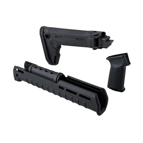 Verbessere deine AK-47 mit dem Magpul Zhukov-S Stock, der klappbar ist, und dem ergonomischen MOE AK+ Griff für optimalen Komfort und Kontrolle.