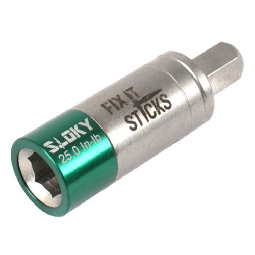 Der Fix It Sticks Miniature Torque Limiter ist leicht, tragbar und passt in jeden ¼" Bit-Treiber, ideal für präzises Anziehen von Scope-Montagen.
