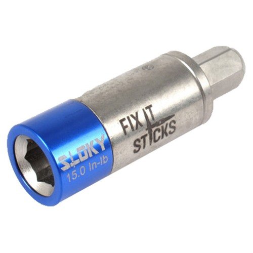 Der Fix It Sticks Miniature Torque Limiter ist leicht, tragbar und passt in jeden ¼" Bit-Driver. Perfekt für das richtige Anziehen von Scope-Montagen.