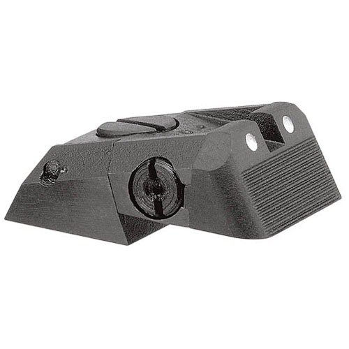Die 1911 Adjustable Defensive White Dot Rear Sight bietet eine niedrige Bauhöhe, ist klickverstellbar für Windage und Elevation und ideal für verdecktes Tragen.
