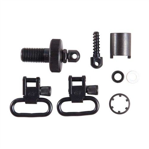 Das GROVTEC US Shotgun Magazine Cap Sling Swivel Set bietet ein robustes, schnelles Abnehm-System aus Stahl, ideal für Pump- und Semi-Auto-Flinten.