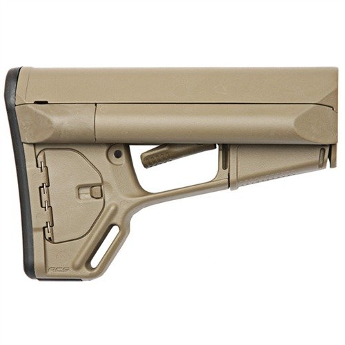 Der AR-15 ACS Stock bietet zusätzlichen Stauraum, einen bequemen Wangenauflage und ein sicheres, doppelt verriegeltes System für optimale Anpassung.