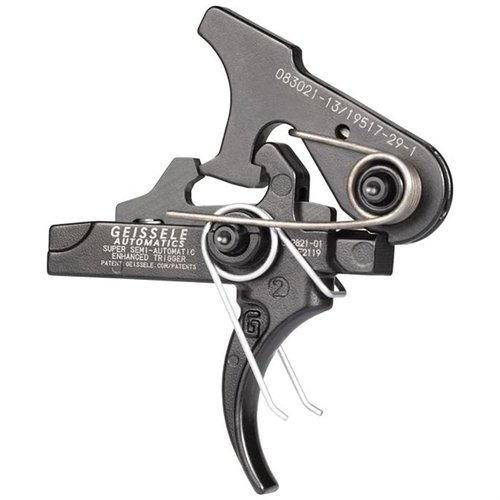 Der Geissele SSA-E Trigger bietet präzise Kontrolle und Zuverlässigkeit mit einem sanften, leichten ersten und einem knackigen zweiten Abzug für AR15/AR10.