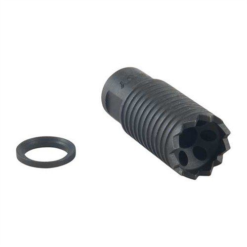 Der AR .308 Claymore Muzzle Brake dämpft Rückstoß effektiv, leitet Blast und Geräusch nach vorne und hat eine witzige Gravur "Point Toward Enemy".