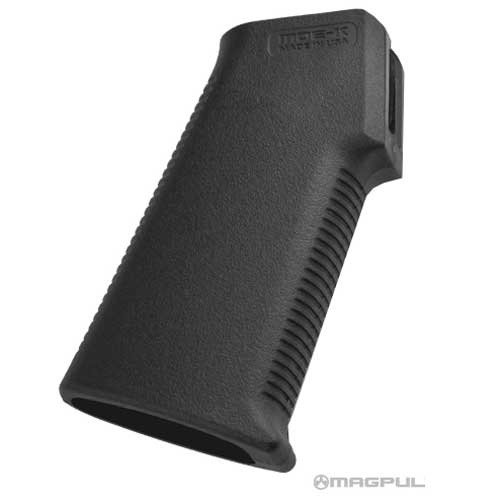 Der MOE-K Grip bietet ein kompaktes Design mit steilerem Griffwinkel für bessere Kontrolle und Komfort, ideal für AR15/M4 und viele .308 Modelle.