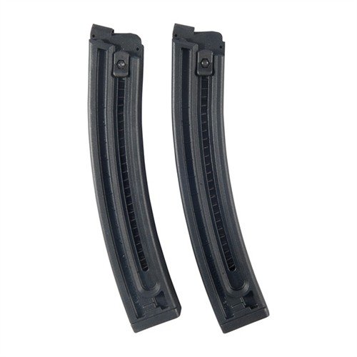 Die GSG-16 Magazine bieten 22 Schuss, eine robuste Polymer-Konstruktion, einfache Handhabung mit Ladehilfe und praktische Rundenzählerfenster auf beiden Seiten.