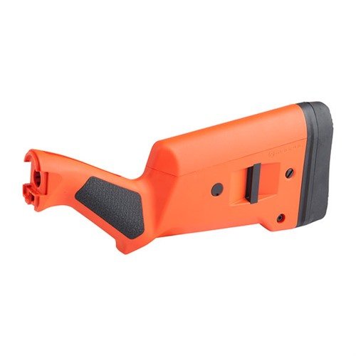 Der SGA Buttstock für die Remington 870 bietet eine anpassbare Länge, verbessert die Ergonomie, hat eine Rückstoßdämpfung und ist in verschiedenen Farben erhältlich.