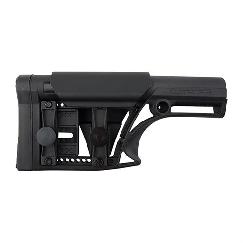 Der AR-15 Modular Stock aus glasfaserverstärktem Nylon bietet verstellbare Wangenauflage und Länge, ist leicht und hat zwei QD Sling-Befestigungen.