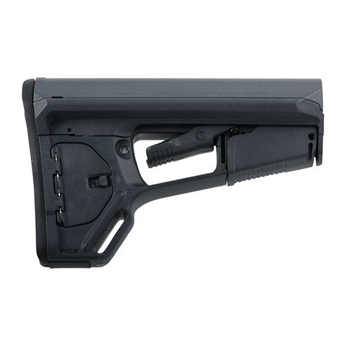 Der AR-15 ACS-L Stock von MAGPUL bietet ein schlankes Design für bessere Manövrierbarkeit, eine sichere Wangenauflage und eine praktische Lagerung.
