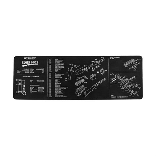 Die TEK MAT LONG GUN CLEANING MAT schützt den Finish deiner Waffe, hat ein detailliertes Diagramm und ist leicht zu reinigen - ideal für deine Werkstatt!