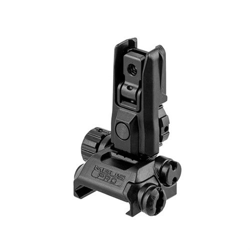 Die MBUS Pro LR bietet eine robuste Stahlkonstruktion, Werkzeugfreie Anpassungen, Höhenverstellung für variable Entfernungen und ein kompaktes Design.