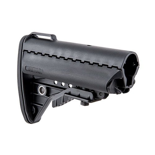 Der AR-15 IMOD Stock bietet eine praktische, funktionale Bauweise aus hochwertigen Materialien, ist robust und kommt mit Stauraum und einem komfortablen Buttpad.