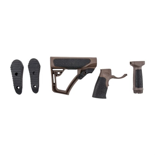 Das Daniel Defense AR-15 Möbelset bietet eine verstellbare Schulterstütze und ergonomischen Pistolengriff für maximalen Komfort und Kontrolle beim Schießen.