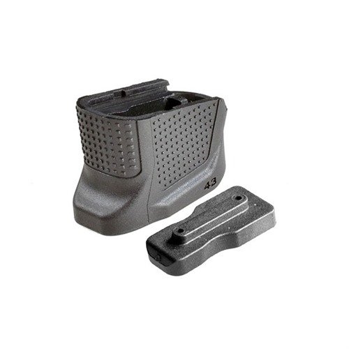 Die Strike Industries Glock 43 Extended Magazine Plate (+2) erhöht die Kapazität auf 8+1 Runden, verbessert die Ergonomie und sorgt für ein besseres Griffgefühl.