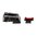 Schwarze Kimme / rotes Korn, einstellbares Visier-Set, Novak Style