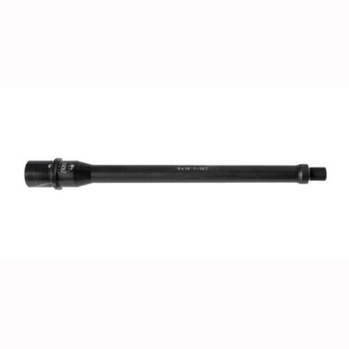 Die Faxon 9mm Läufe aus 4150 GBQ Stahl bieten eine 1/10 Twist für optimale Stabilität, QPQ Black Nitride für Korrosionsschutz und sind für Suppressoren vorbereitet.