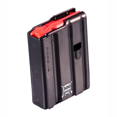 Das AR-15 Magazin für 300 Blackout bietet eine robuste Aluminiumkonstruktion und einen auffälligen roten Follower. Erhältlich in 10, 20 und 30 Schuss.