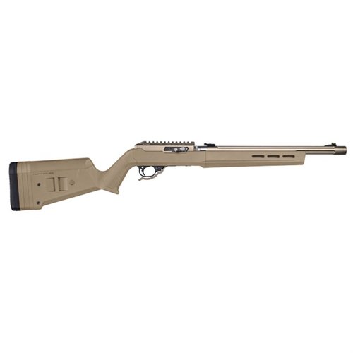 Der Magpul Hunter X-22 Takedown Stock bietet ergonomischen Griff, verstellbare Länge und Höhe, M-LOK®-Slots und passt ohne Gunsmithing auf Ruger 10/22.