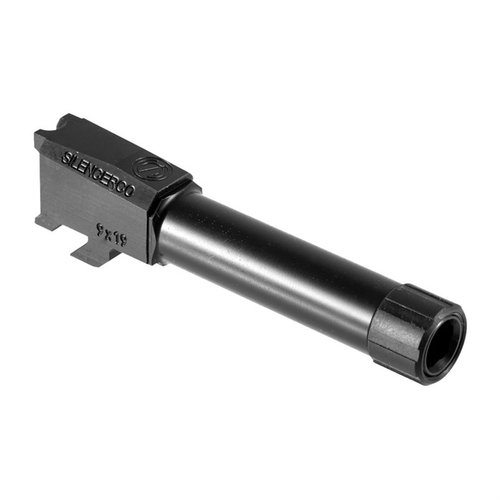 Der SilencerCo S&W M&P Shield Gewinde-Lauf ermöglicht die Installation eines Schalldämpfers für leises Training und Heimverteidigung, gefertigt aus widerstandsfähigem 416R Edelstahl.