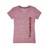 Damen-V-Ausschnitt-T-Shirt mit VERT-Logo, XL, weinrot-meliert