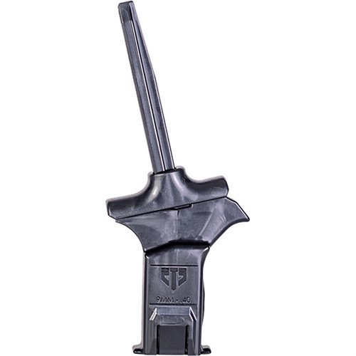Der Universal Pistol Mag Loader erleichtert das Laden von 9mm und .40 S&W Magazinen, spart Zeit und schont deine Daumen – extrem robust und chemikalienbeständig.